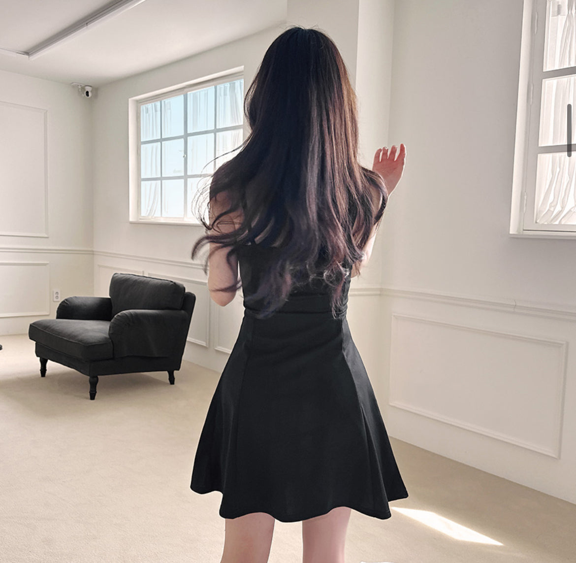 小性感簡約領帶吊帶裙