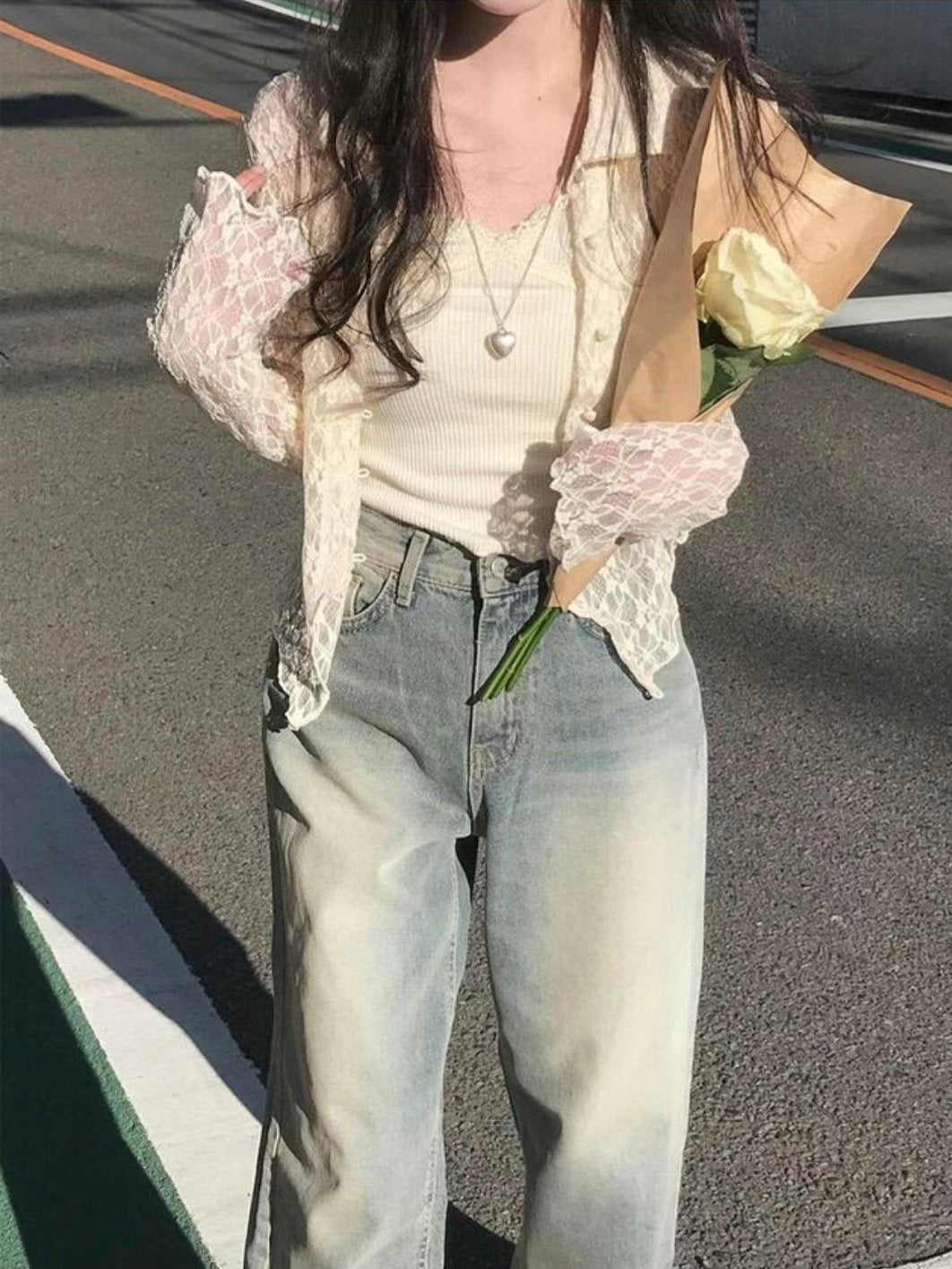 Sexy Flower Grid Lace Cardigans