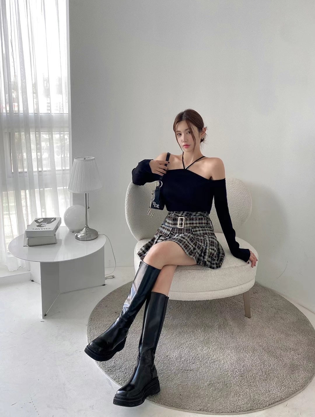 小性感V領掛脖長袖Top
