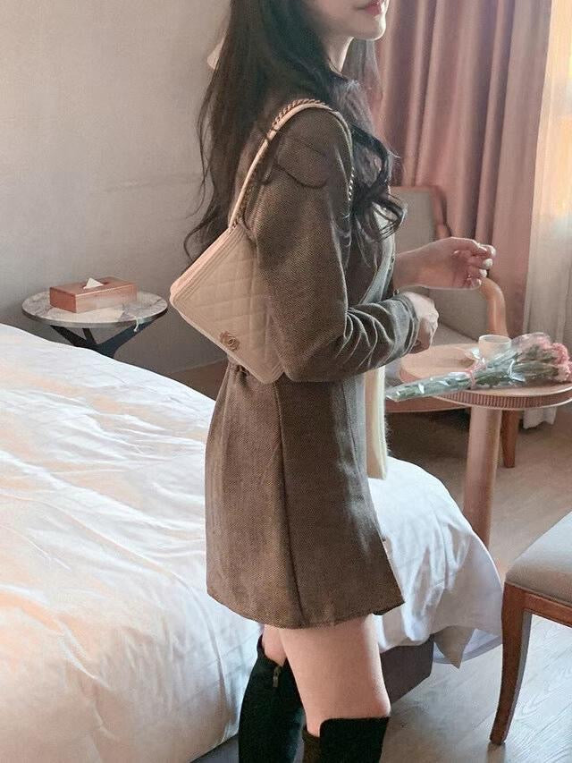 韓國onni短版西裝Set