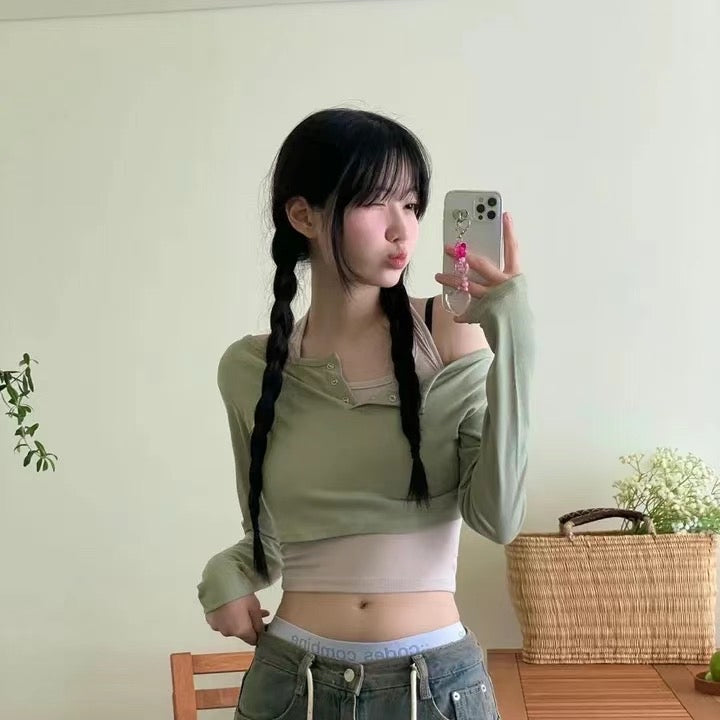 小性感掛頸背心兩件套