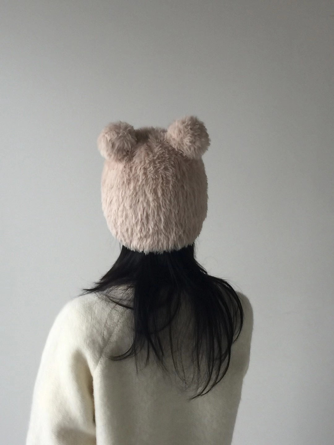 可愛毛絨絨熊熊耳朵帽子
