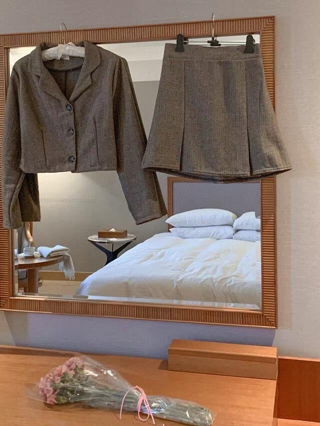 韓國onni短版西裝Set