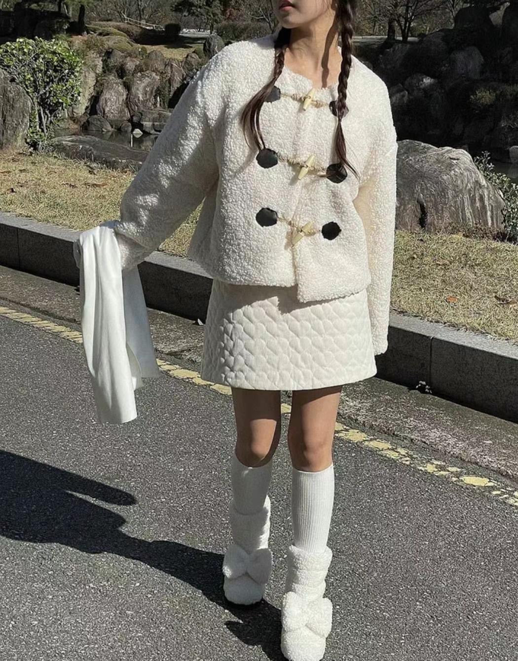 戀人的海🤍立體心心浮雕短裙