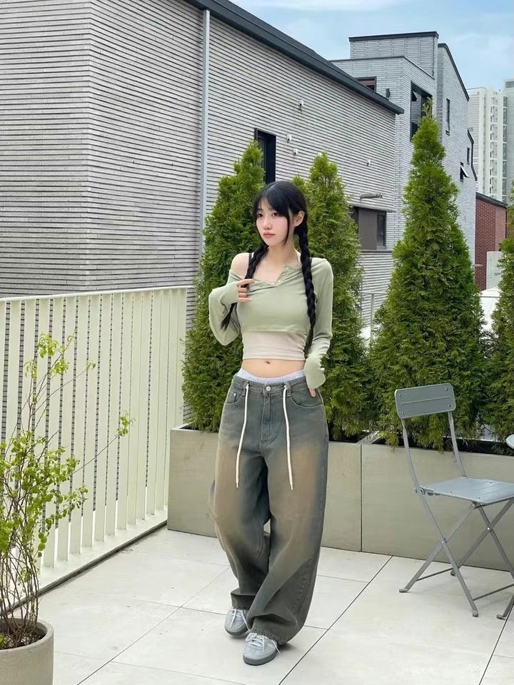 小性感掛頸背心兩件套