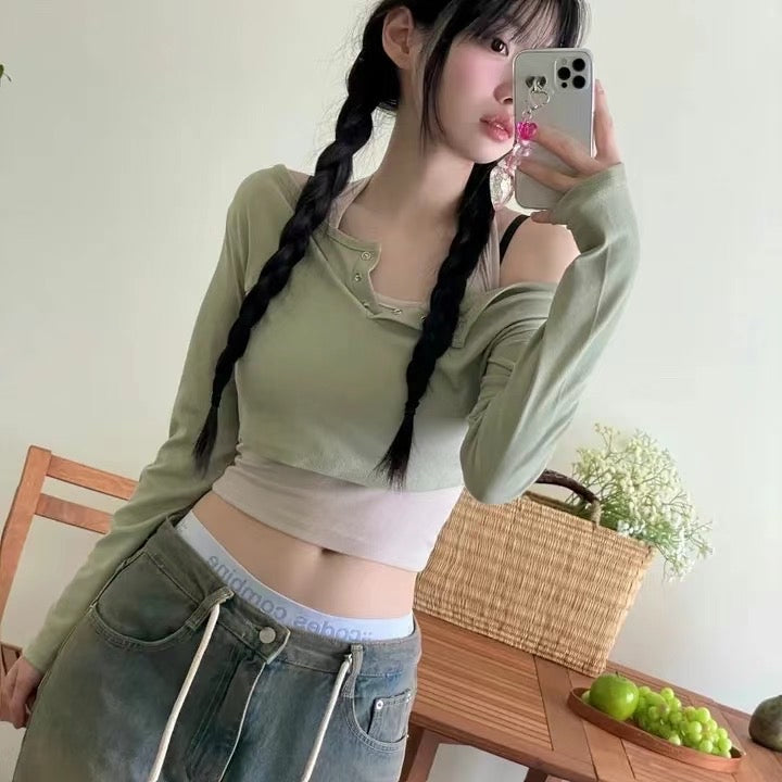 小性感掛頸背心兩件套