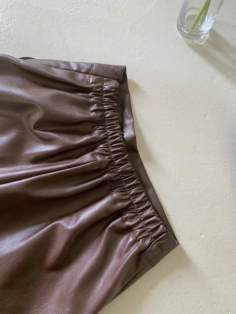 High Waist Leather Pants