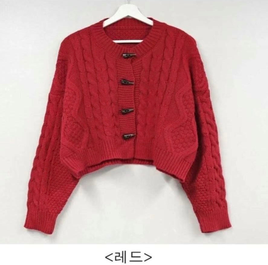 日常必備!! 扭麻花牛角鈕扣Cardigans