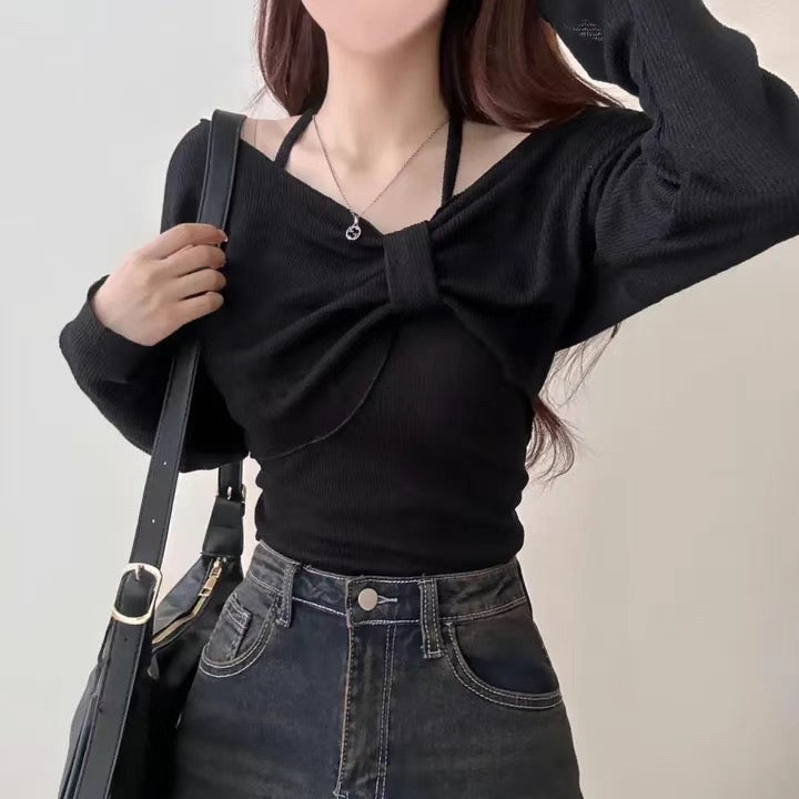 小性感掛脖蝴蝶結Top