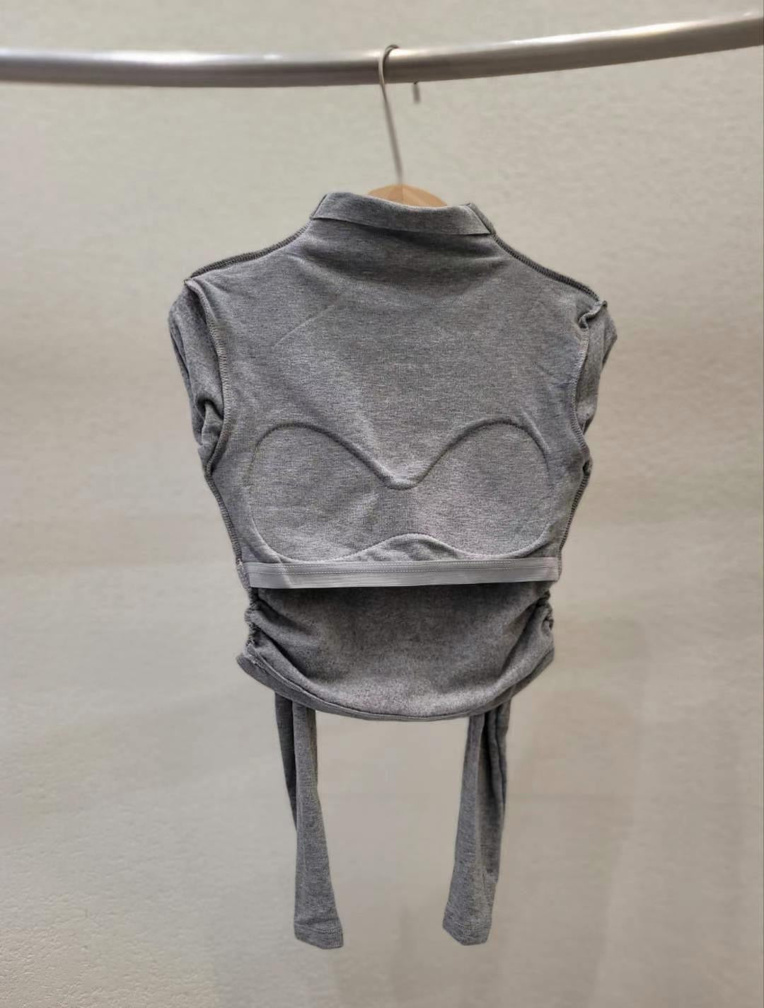 小心機大波波貼身抓皺Crop Top
