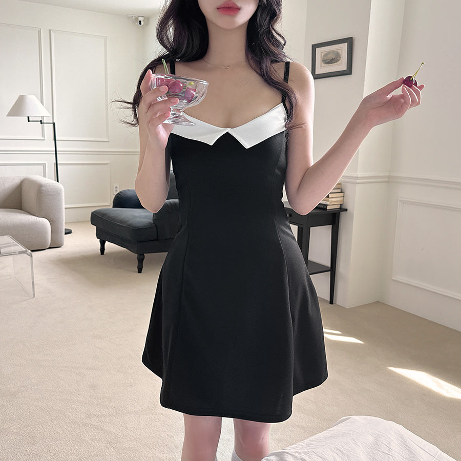 小性感簡約領帶吊帶裙