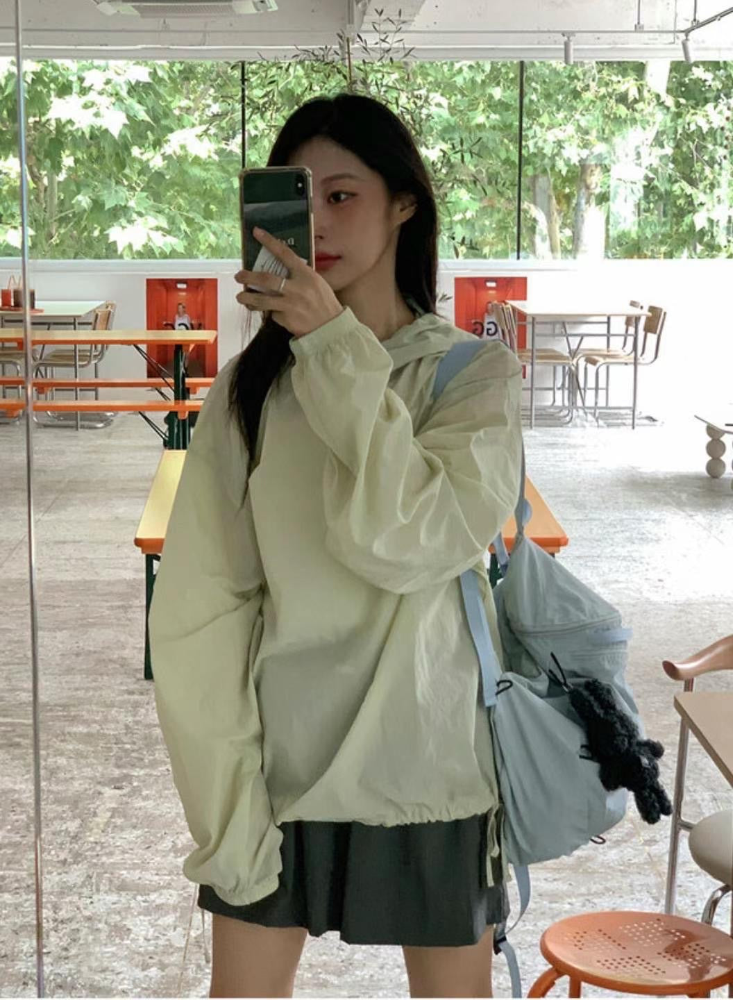 Y2k型格口袋工裝短裙