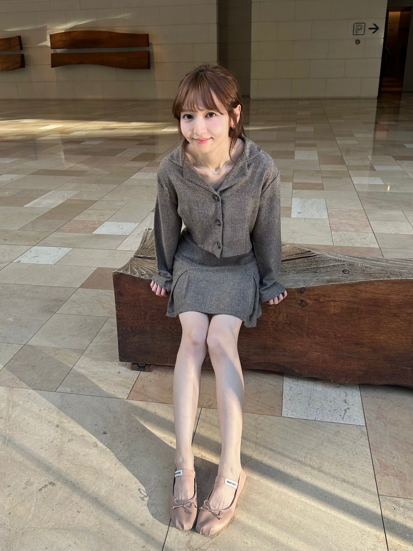 韓國onni短版西裝Set