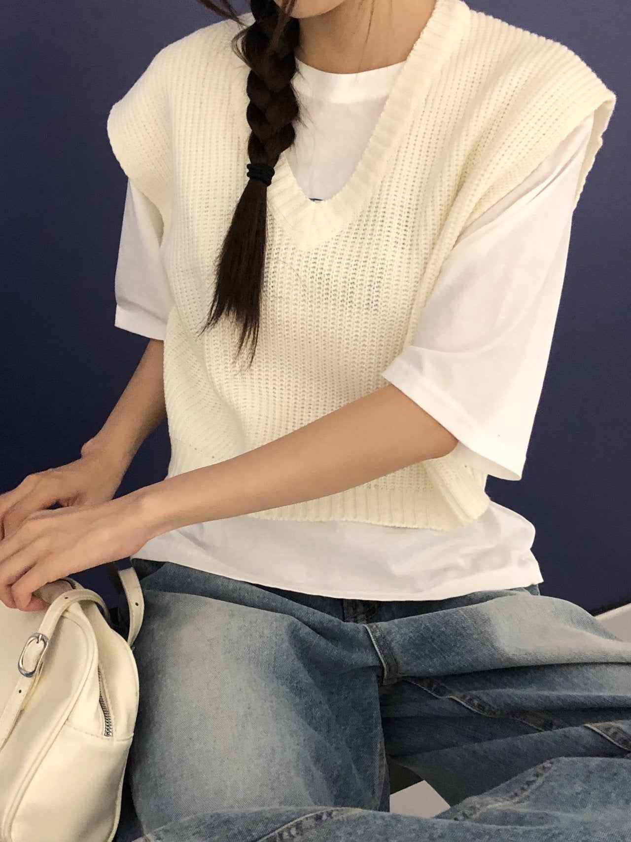 基本款螺旋紋針織馬甲