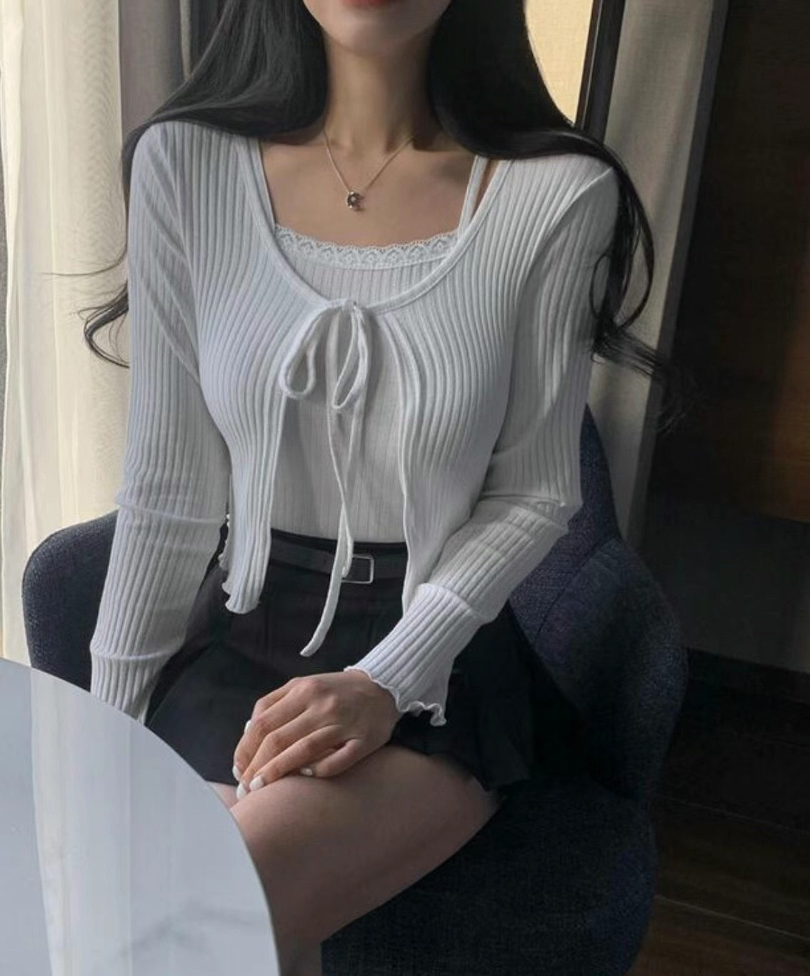 甜美蕾絲小吊帶外套Set