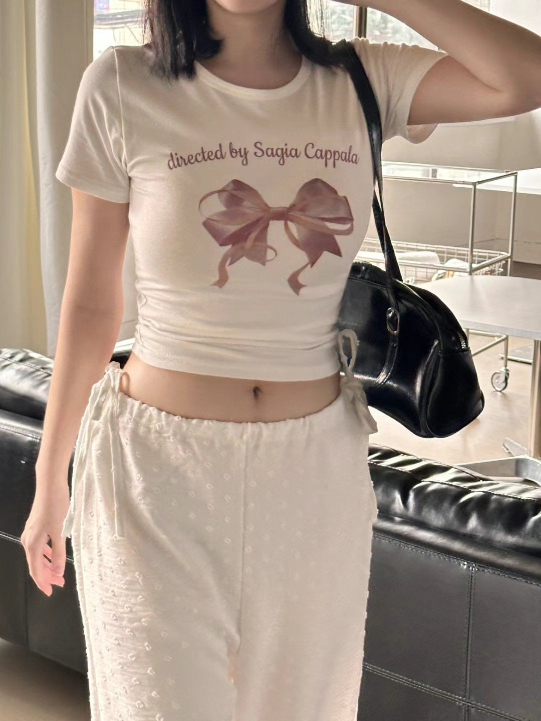 Ribbon Cappala Crop Tee