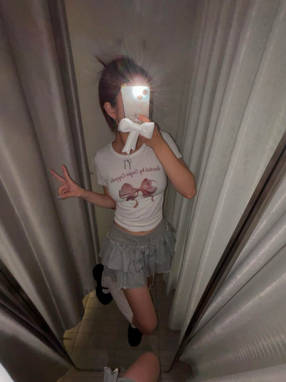 Ribbon Cappala Crop Tee