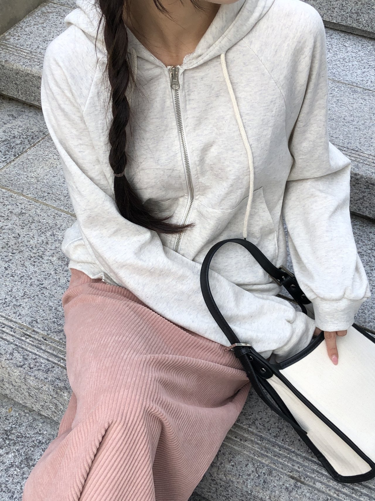 雙拉鏈薄身純色外套