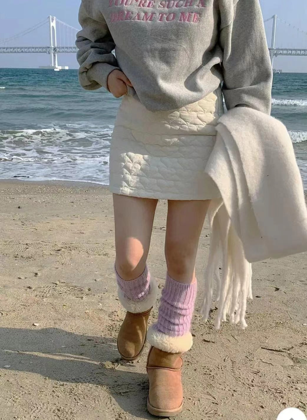 戀人的海🤍立體心心浮雕短裙