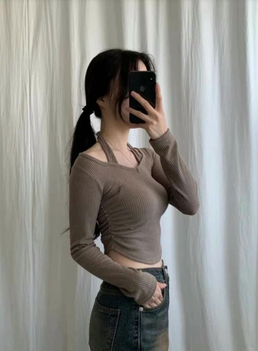 小性感掛脖針織Crop Top