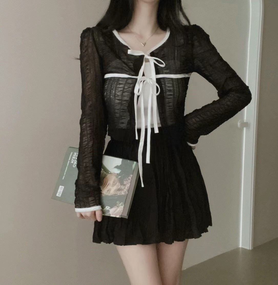 氣質透薄蝴蝶結Cardigans
