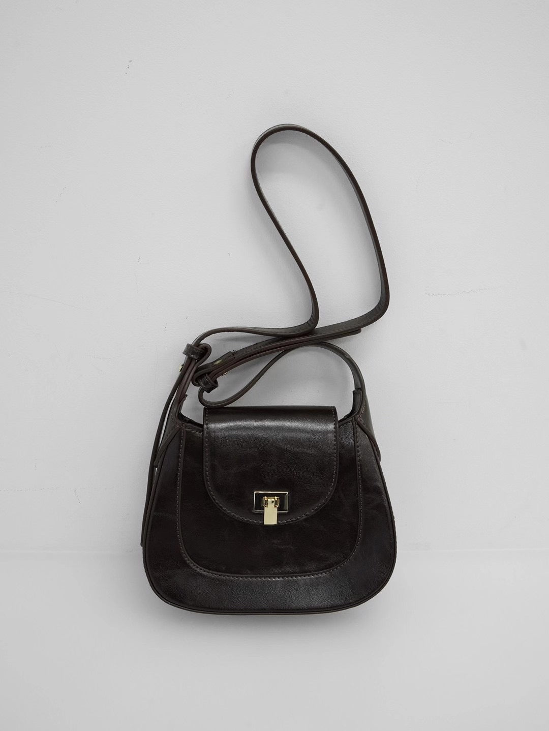 Vintage Mini Leather Saddle Bag