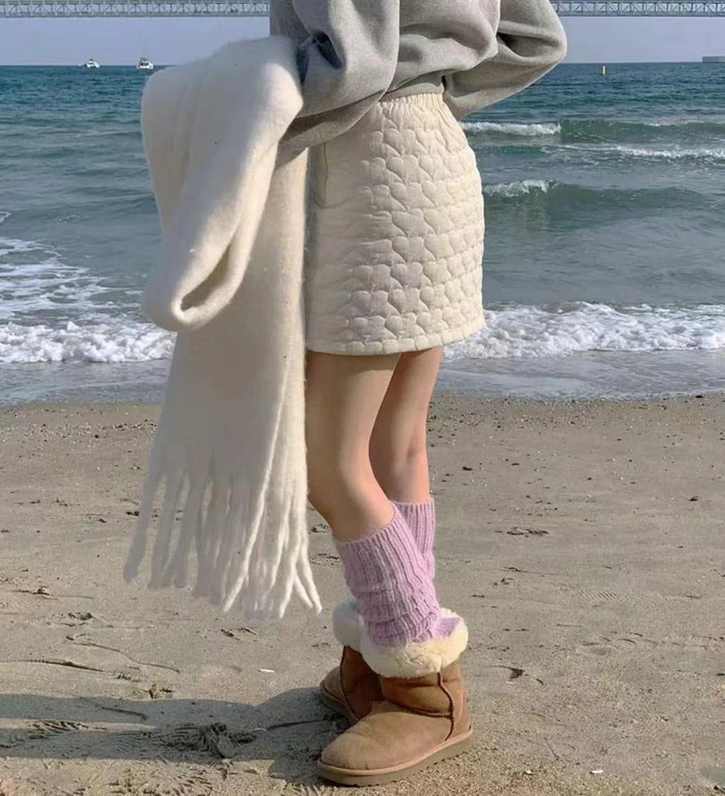 戀人的海🤍立體心心浮雕短裙