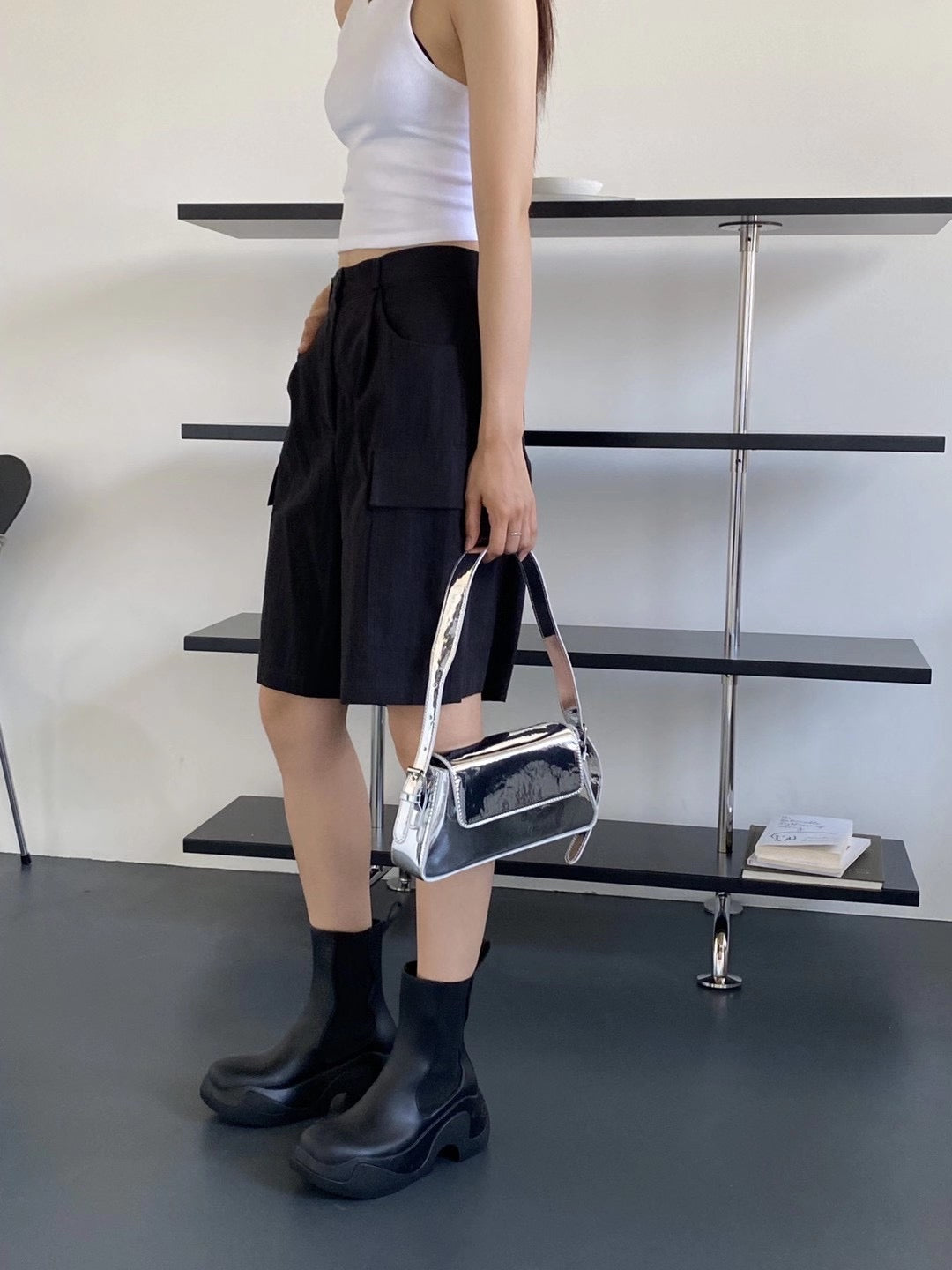 Silver In Lighting Shoulder Bag