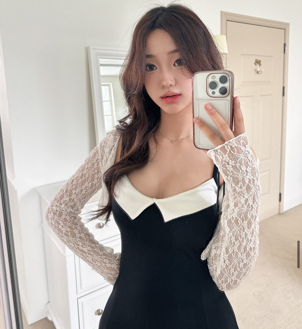 小性感簡約領帶吊帶裙