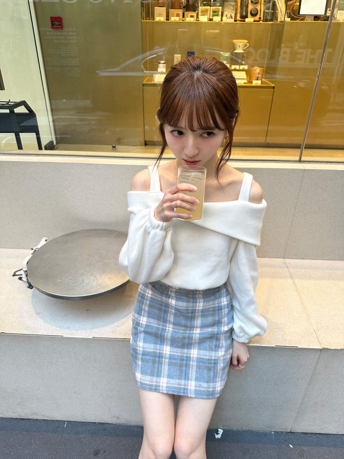 三色格紋短裙