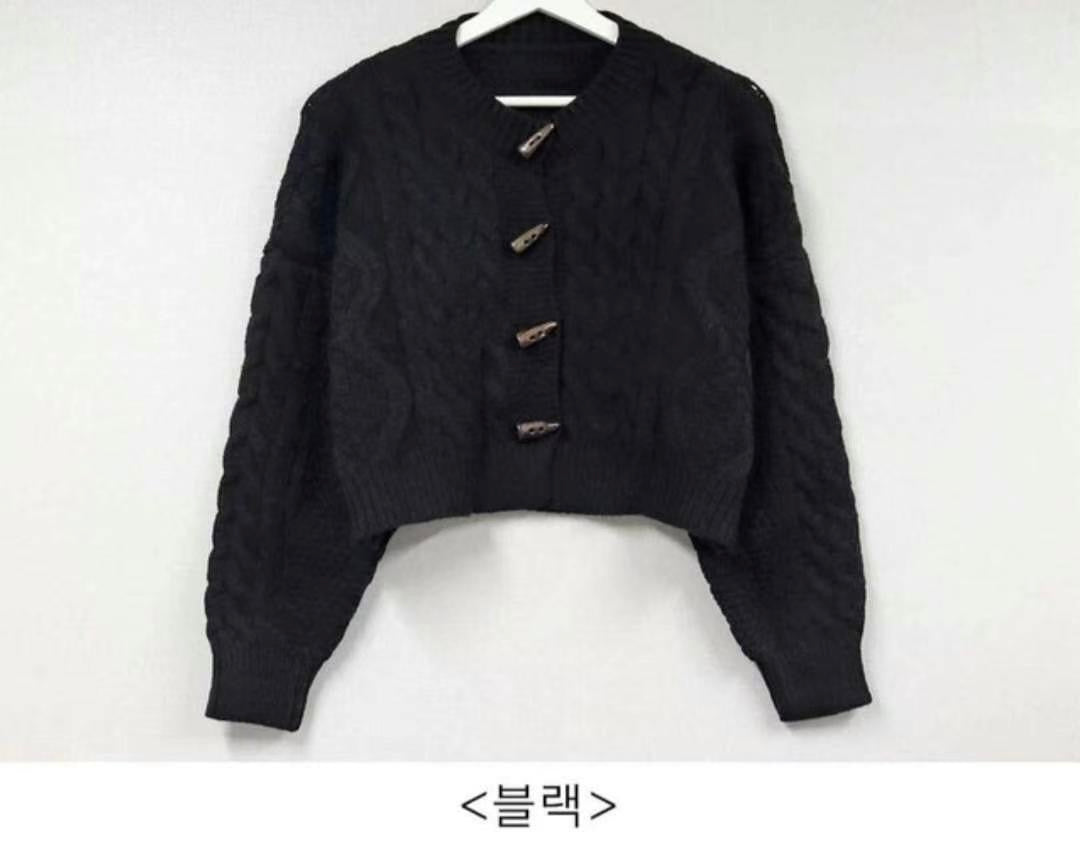 日常必備!! 扭麻花牛角鈕扣Cardigans