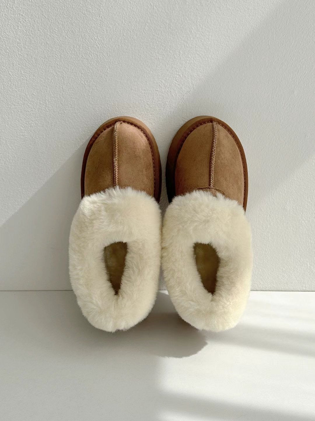 5cm厚底增高!! Cashmere Leather Slipper