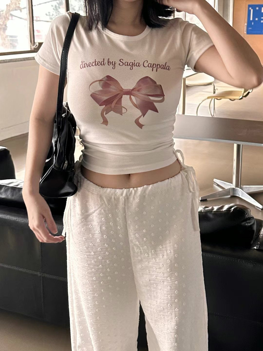 Ribbon Cappala Crop Tee