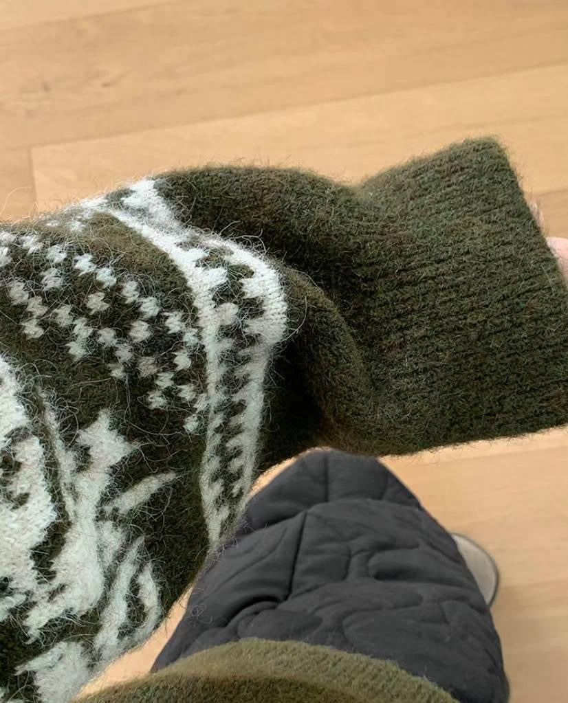 雪花連帽針織衛衣