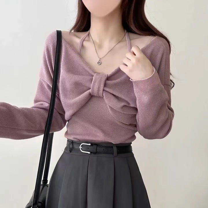 小性感掛脖蝴蝶結Top