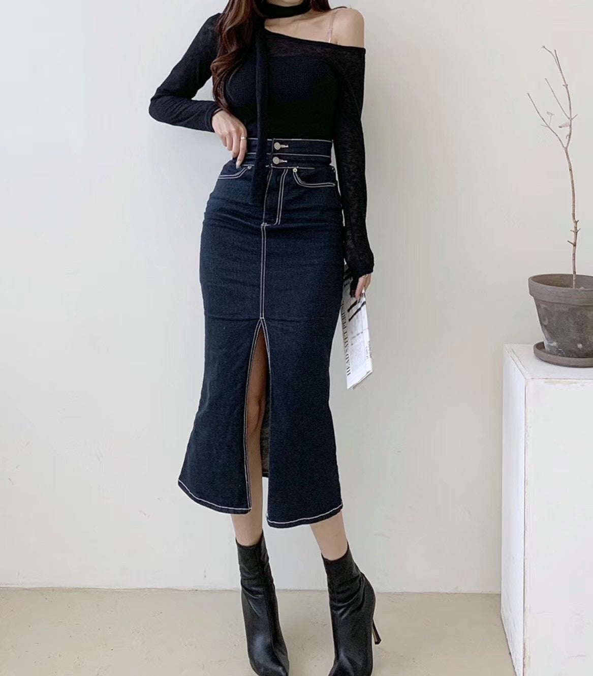 小性感綁頸斜肩Top