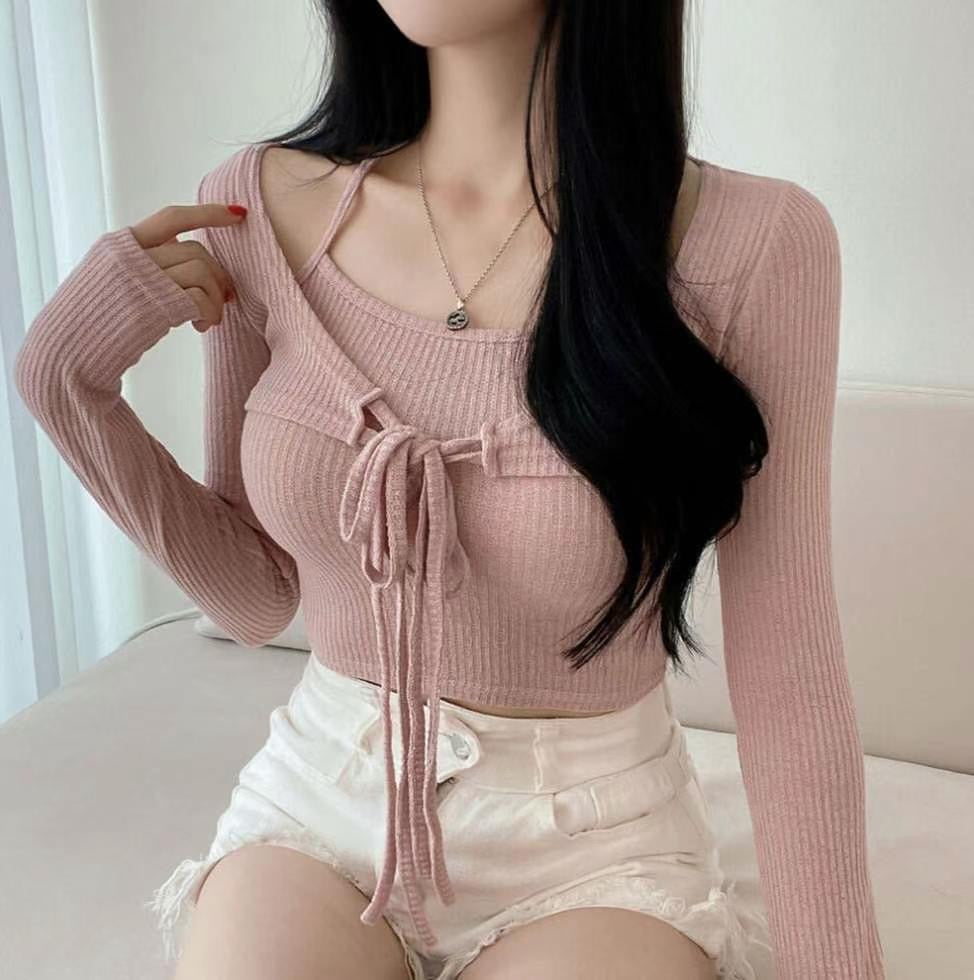 小性感吊帶背心兩件套