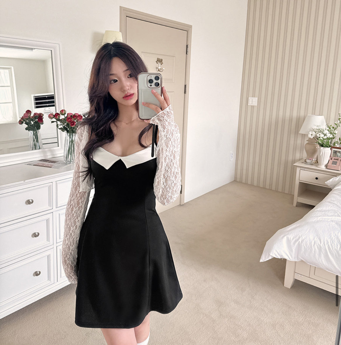 小性感簡約領帶吊帶裙