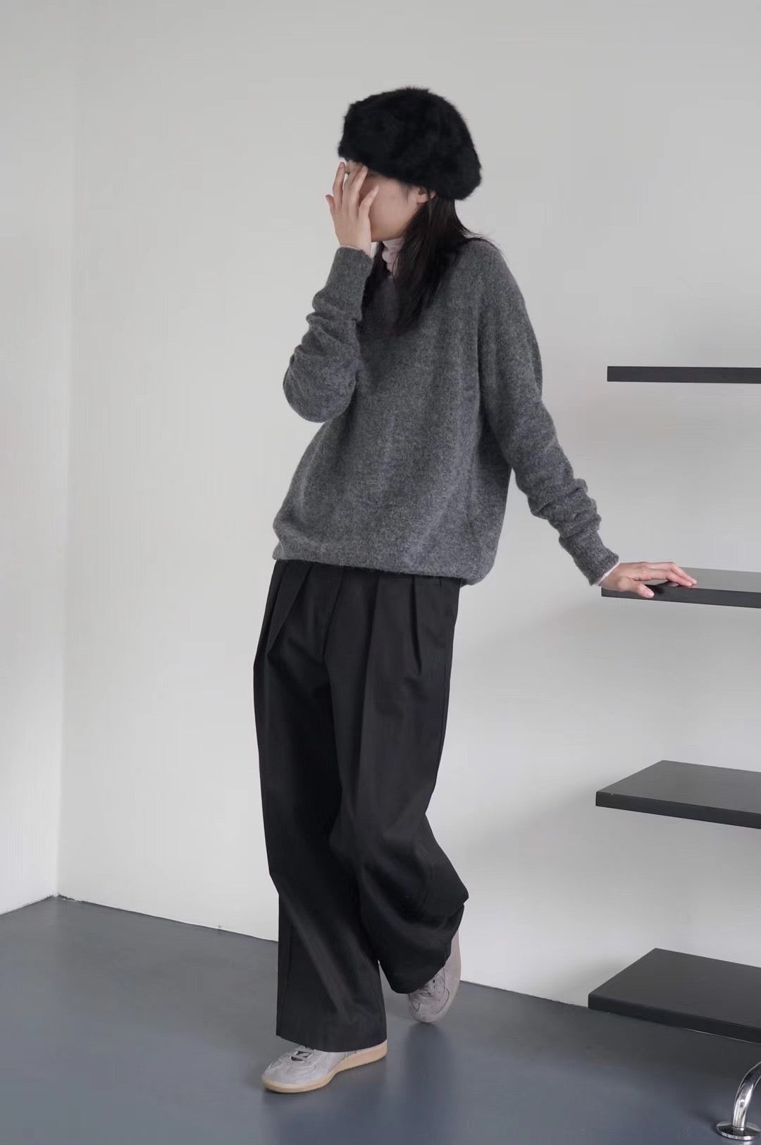 氣質優雅毛絨貝雷帽