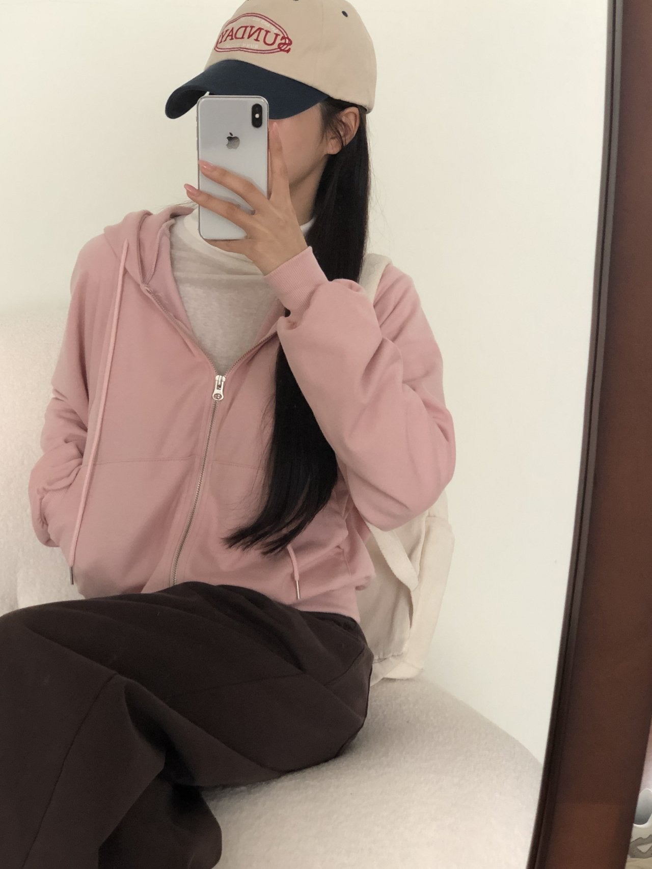 雙拉鏈薄身純色外套