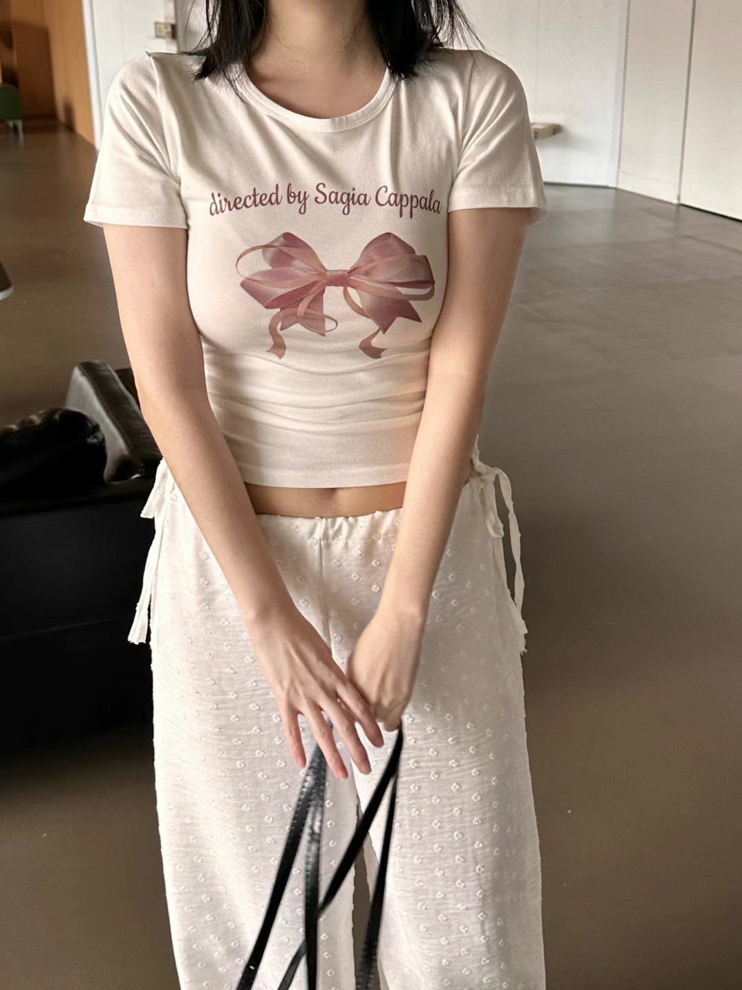 Ribbon Cappala Crop Tee