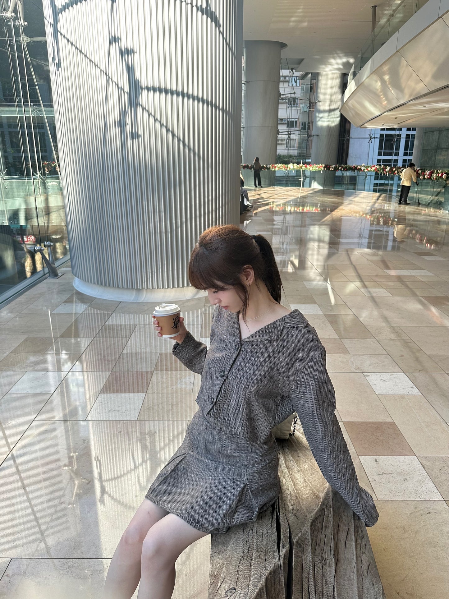 韓國onni短版西裝Set