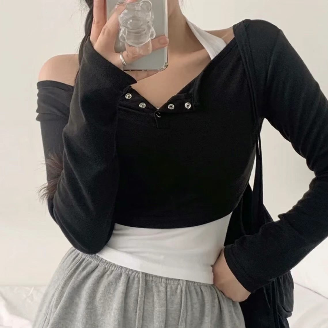 小性感掛頸背心兩件套