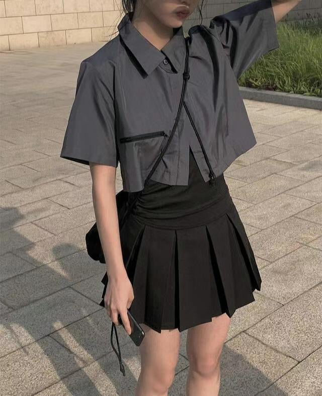 型格工業風短板襯衫