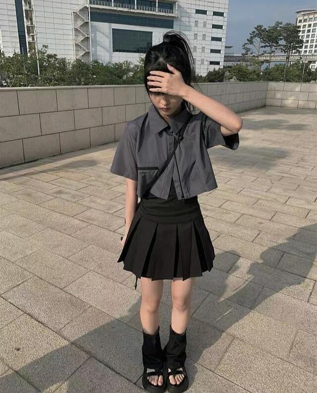 型格工業風短板襯衫