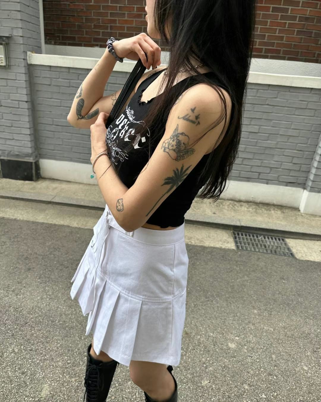 Y2k 木耳邊短版背心