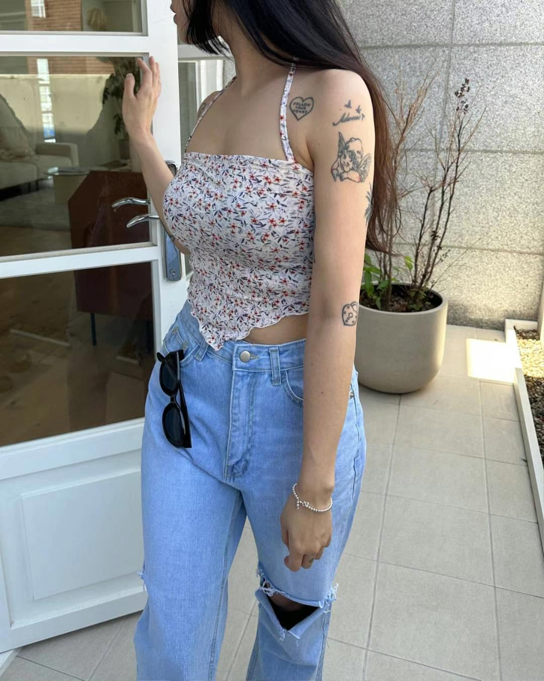 Sia Flower Halter Top