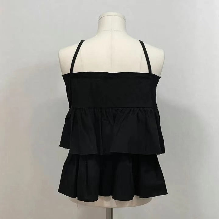 Vintage Frill Ribbon Sleeveless