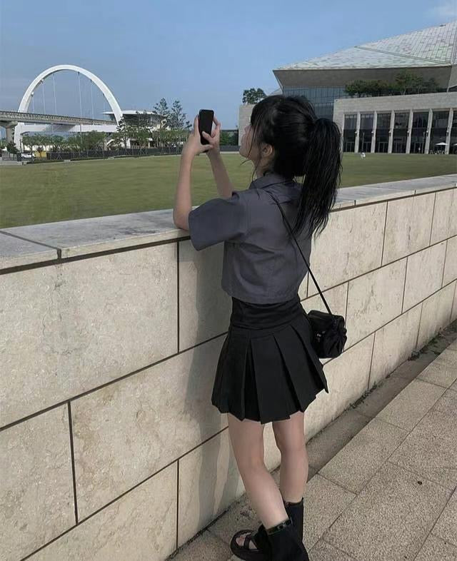 型格工業風短板襯衫