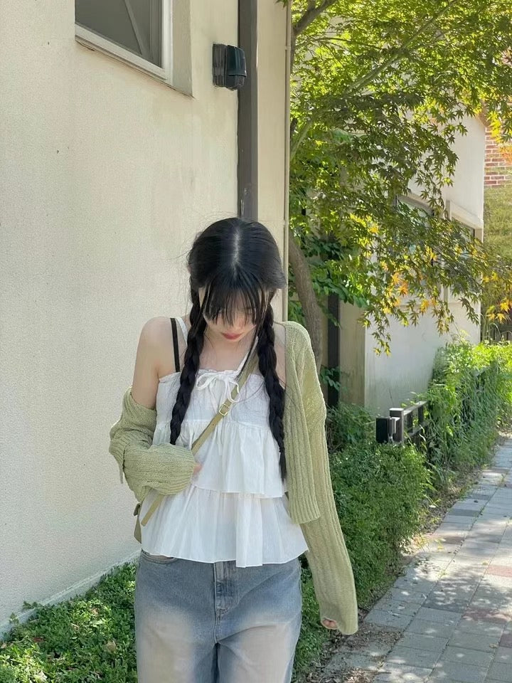 Vintage Frill Ribbon Sleeveless